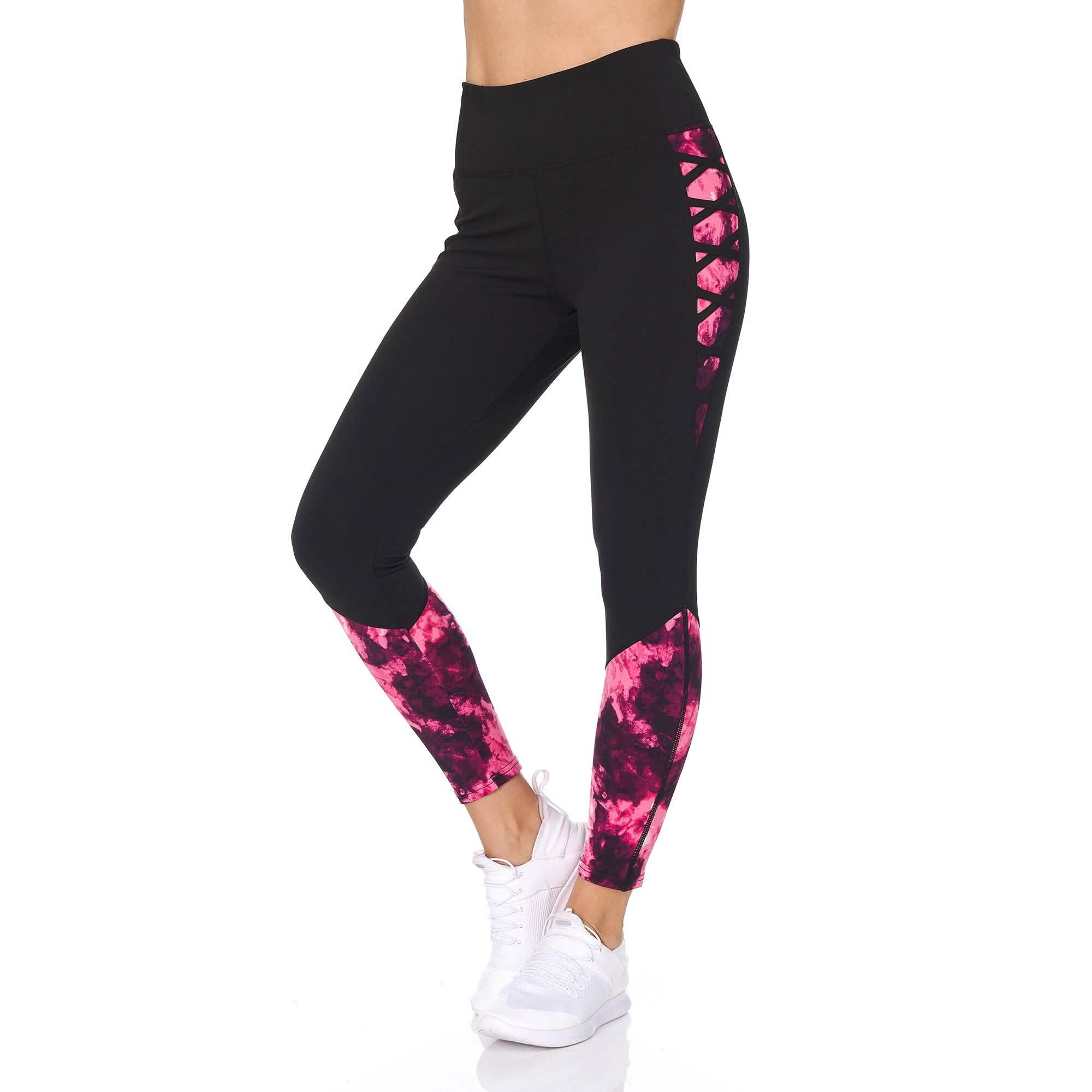 Women's 7/8 Highwaist Marble Leggings with Lattice Detail by DailySale