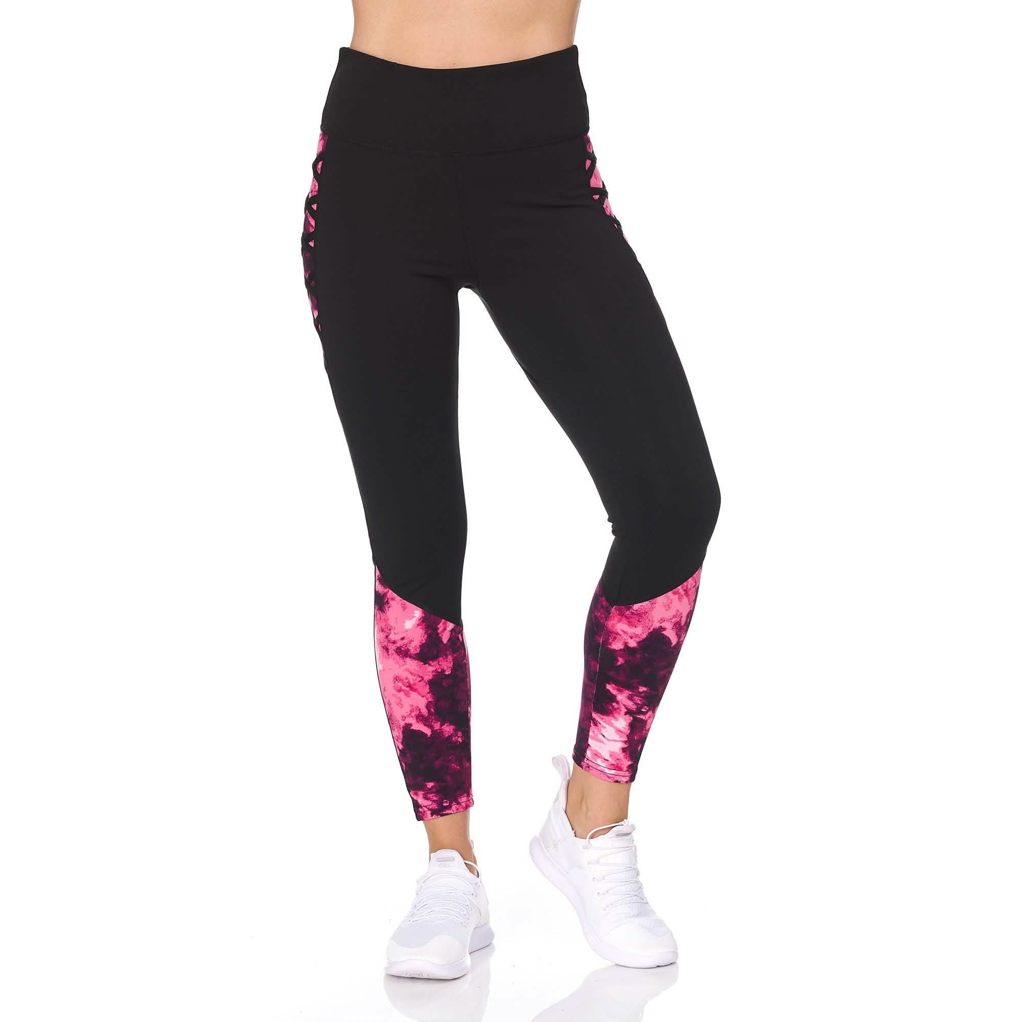 Women's 7/8 Highwaist Marble Leggings with Lattice Detail by DailySale