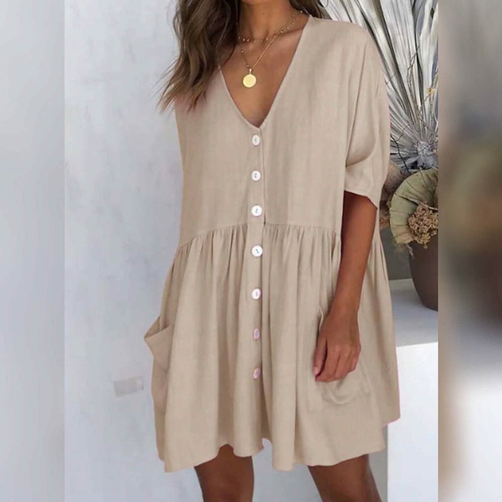 Women's Casual Ruched Loose Fit Dress