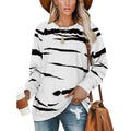 Womens Crewneck Long Sleeve Sweatshirts Striped Casual Tops Printed Loose Pullover Shirts by DailySale