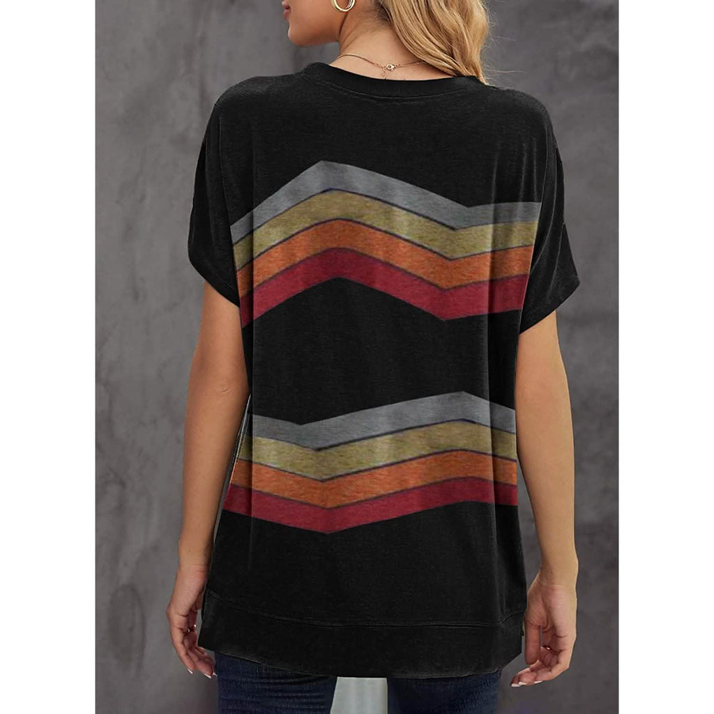 Womens Graphic Crewneck Tee Loose Casual T-Shirt