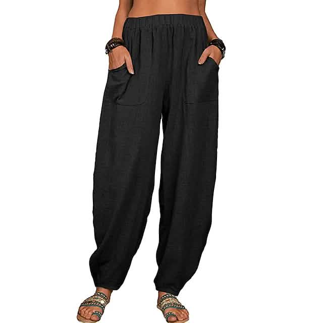 Women's Linen High Waist Wide Leg Pants by DailySale