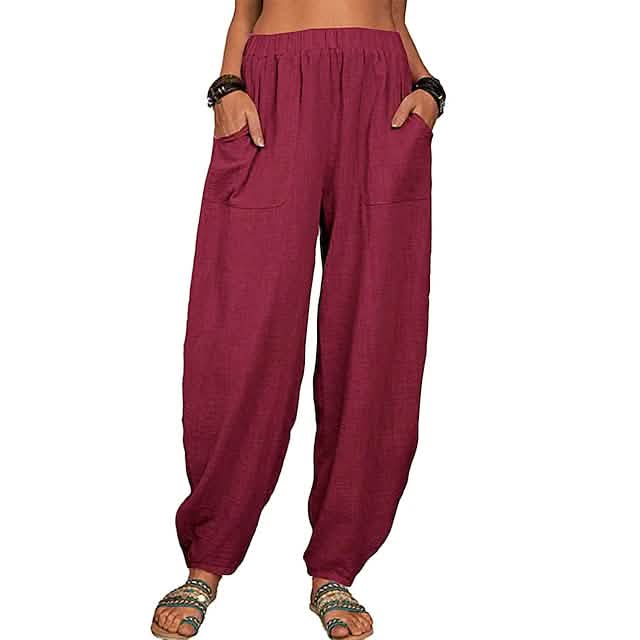 Women's Linen High Waist Wide Leg Pants by DailySale