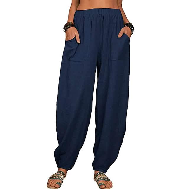 Women's Linen High Waist Wide Leg Pants by DailySale