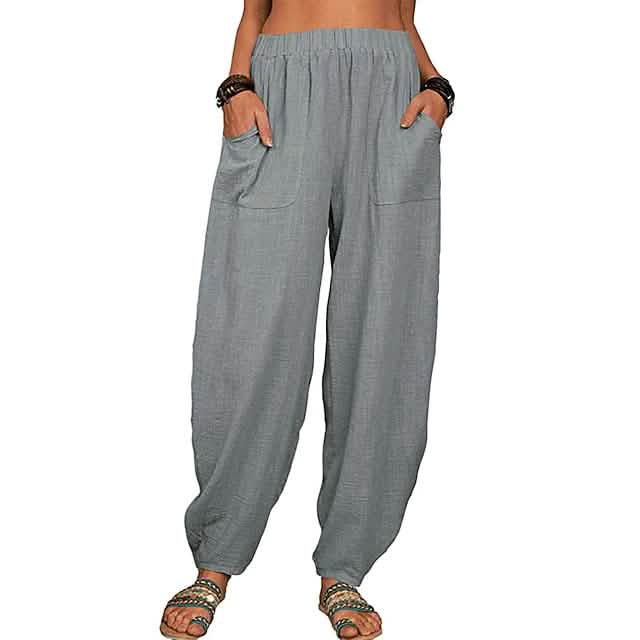 Women's Linen High Waist Wide Leg Pants by DailySale