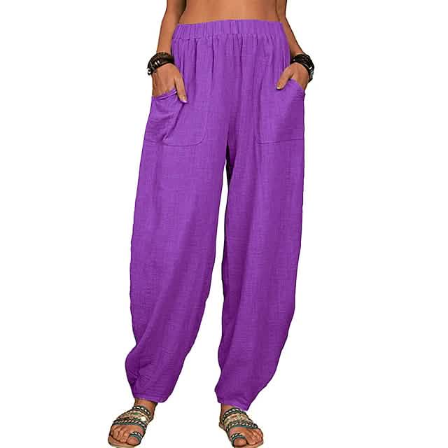 Women's Linen High Waist Wide Leg Pants by DailySale