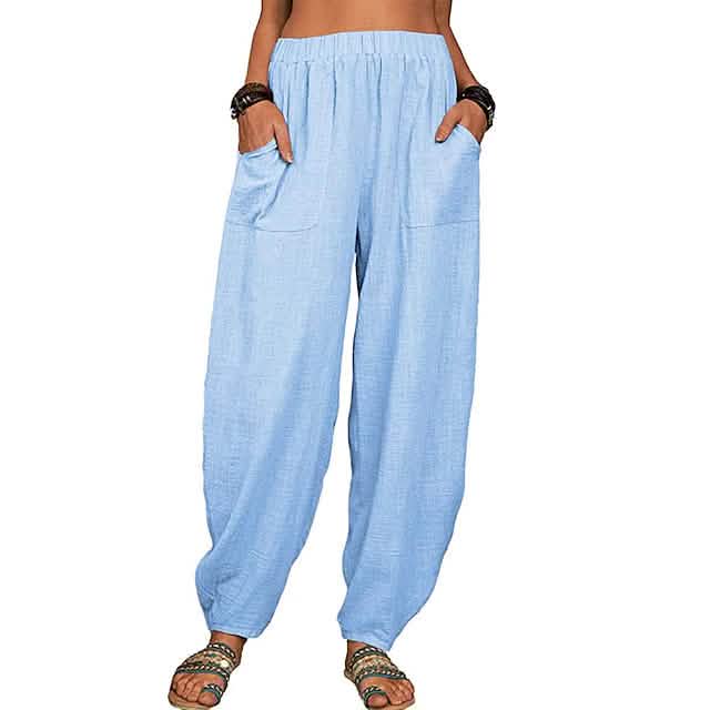 Women's Linen High Waist Wide Leg Pants by DailySale