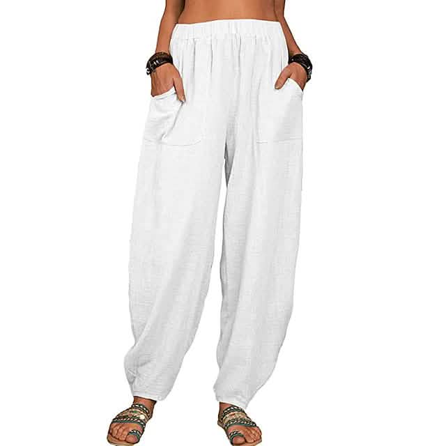 Women's Linen High Waist Wide Leg Pants by DailySale