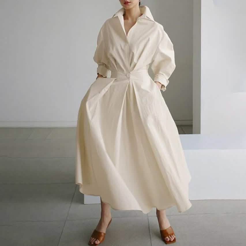 Women's Long Linen Dress Shirt