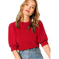 Women's Puff Sleeve Pullover Keyhole Back Blouse by DailySale