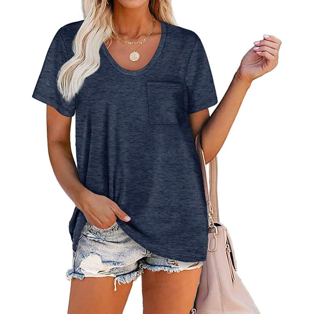 Women's Summer Short Sleeve Crew Neck Pocket Top by DailySale