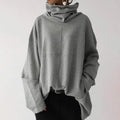 Women's Turtleneck Wide Sleeves Solid Loose Pullover Sweatshirt by DailySale