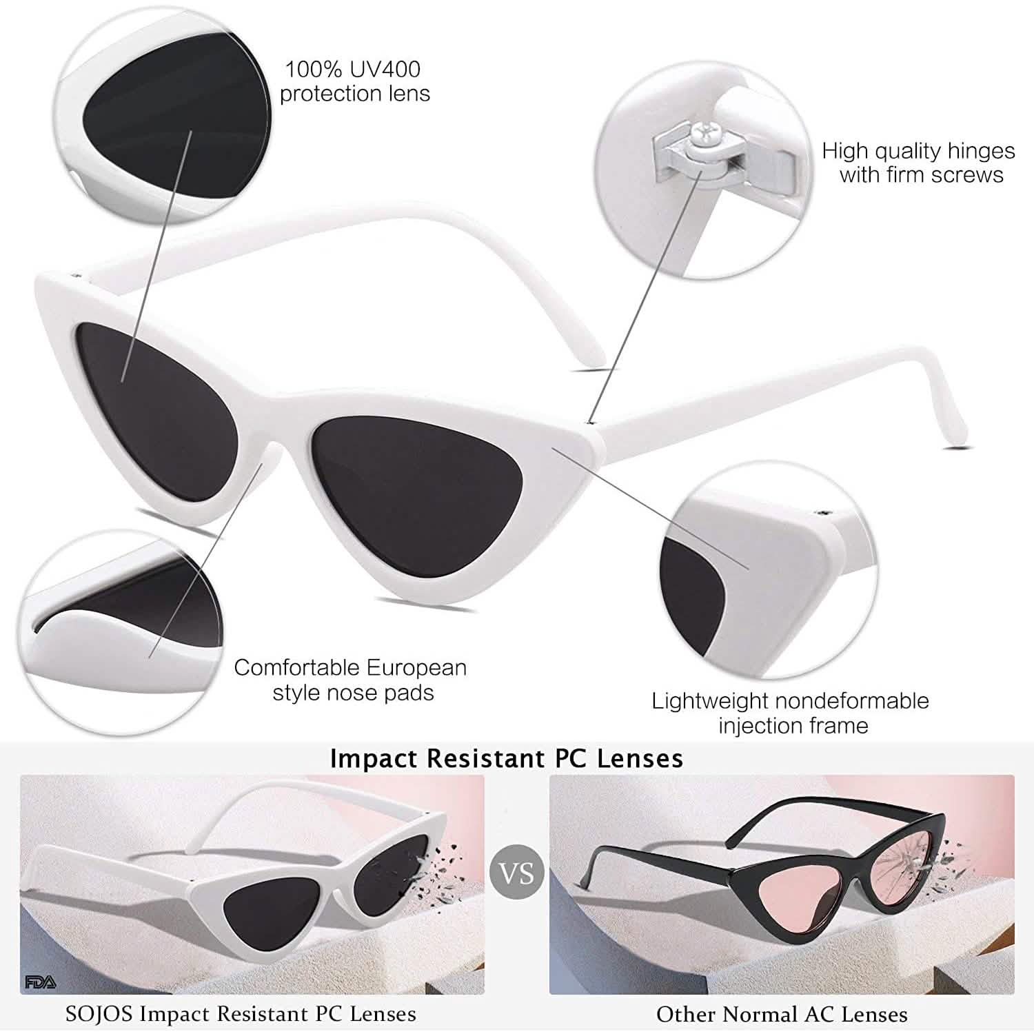 Women's Vintage Narrow Cat Eye Sunglasses by DailySale