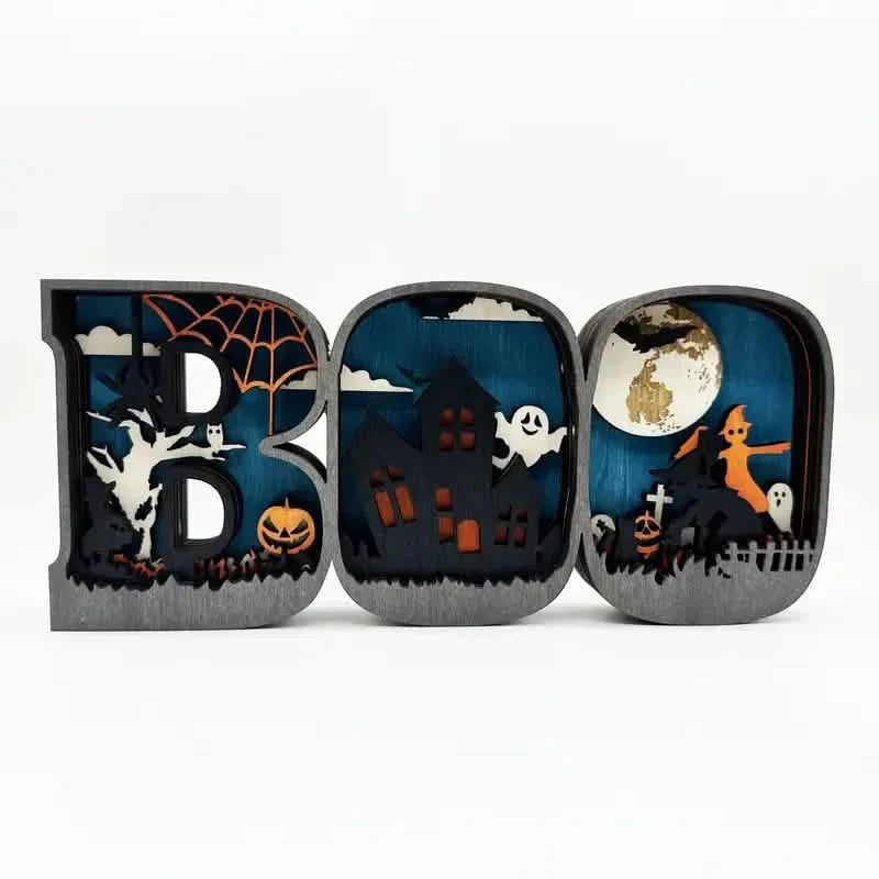 Wooden 3D Halloween Letter Shaped LED Light by DailySale