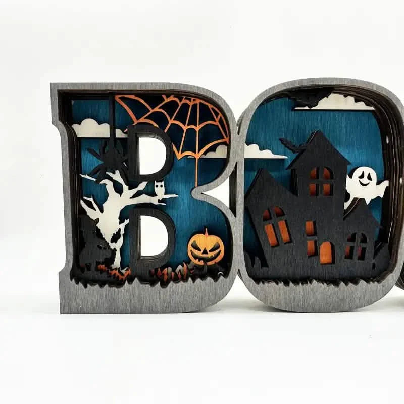 Wooden 3D Halloween Letter Shaped LED Light by DailySale