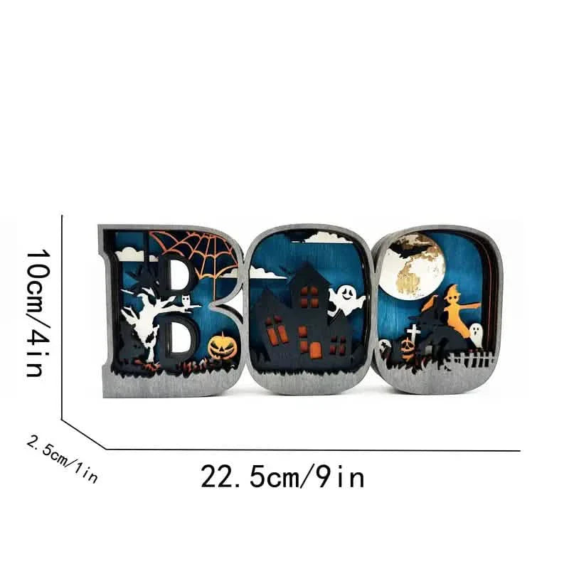 Wooden 3D Halloween Letter Shaped LED Light by DailySale