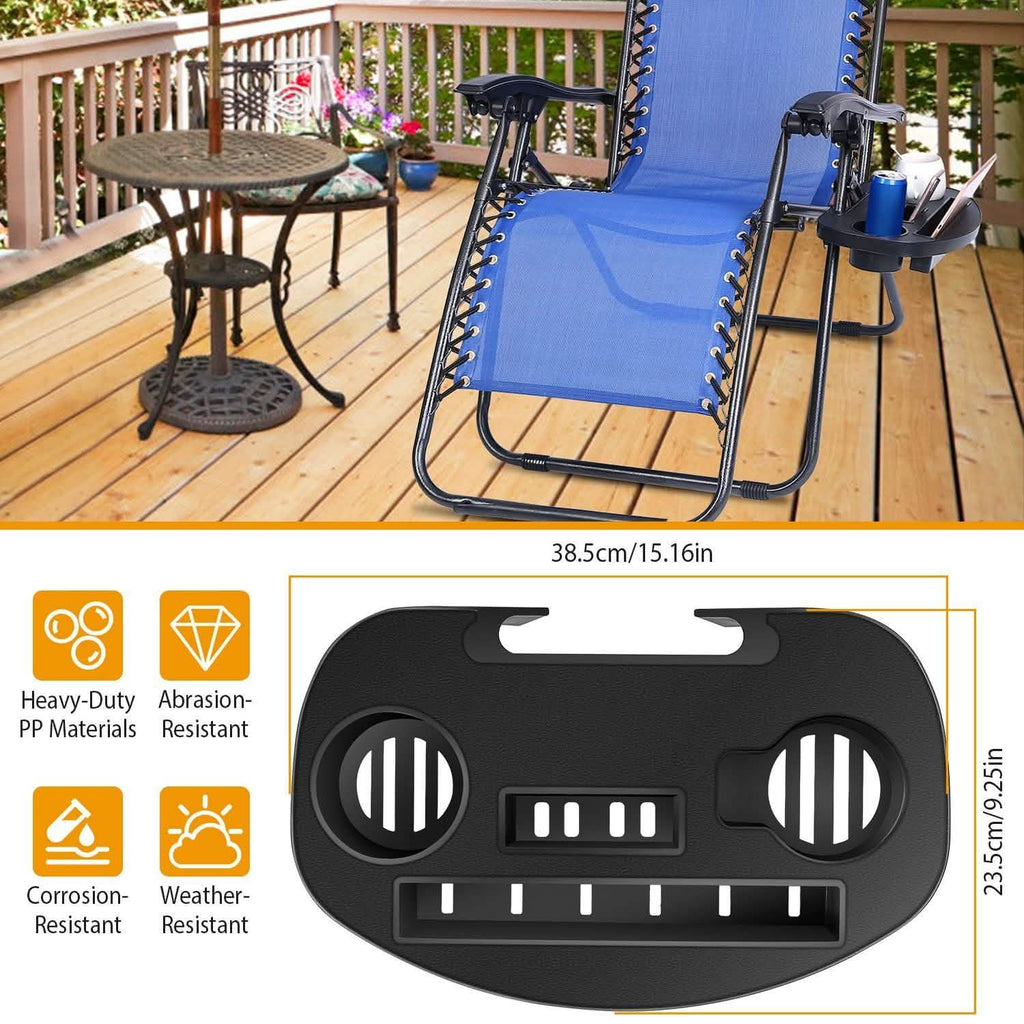 Zero Gravity Chair Cup Holder Clip On Side Tray by DailySale