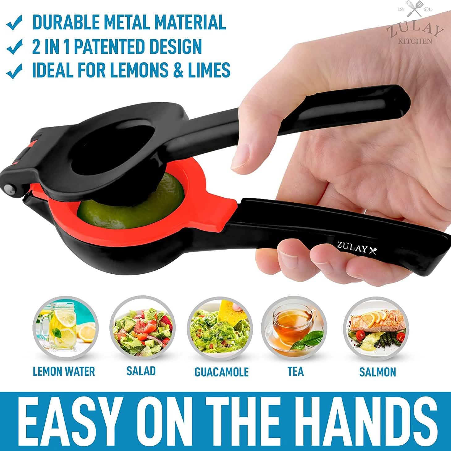 Zulay Metal 2-in-1 Lemon Lime Squeezer by DailySale