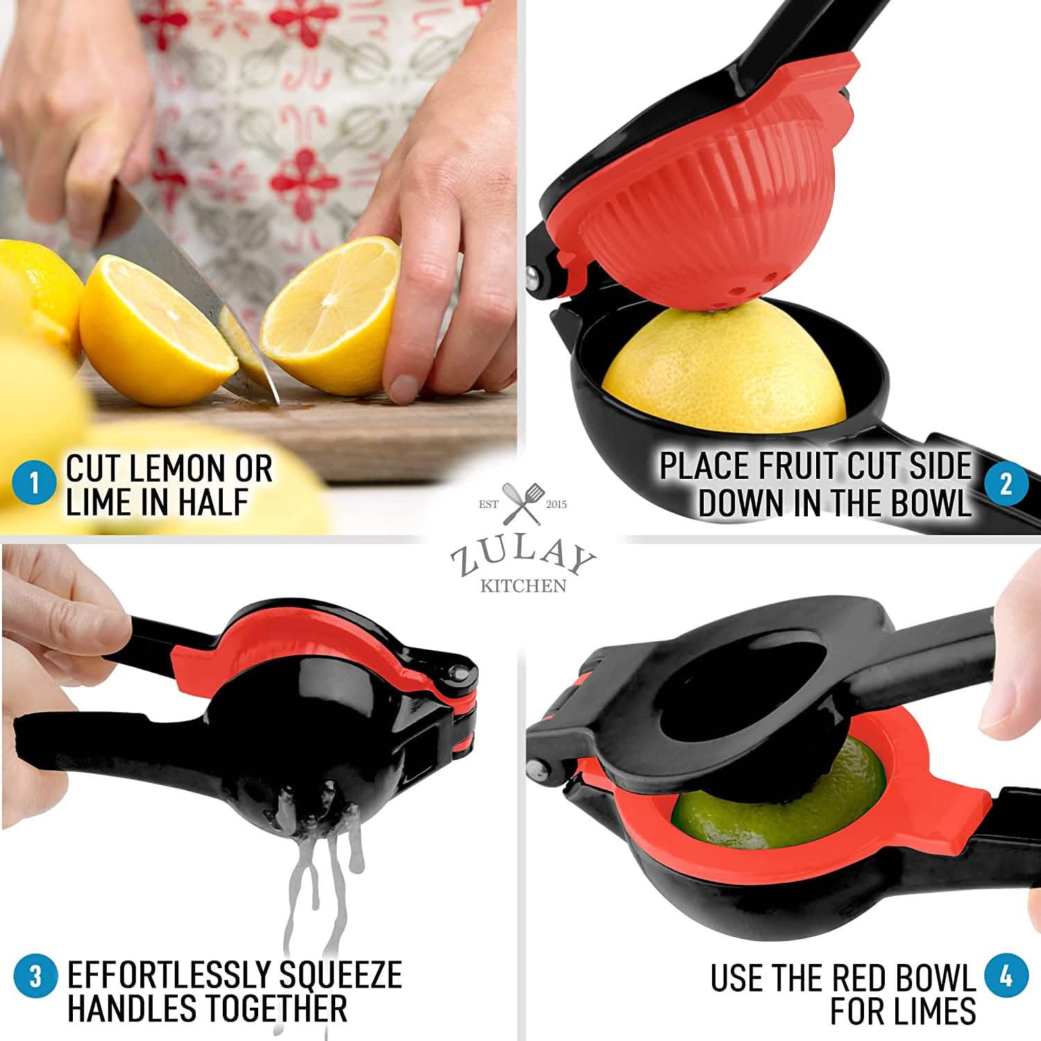 Zulay Metal 2-in-1 Lemon Lime Squeezer by DailySale